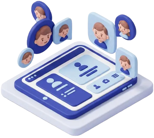 톨러 알엑스 인지중재치료 앱의 방대한 누적 사용자 수를 상징하는 3D 일러스트